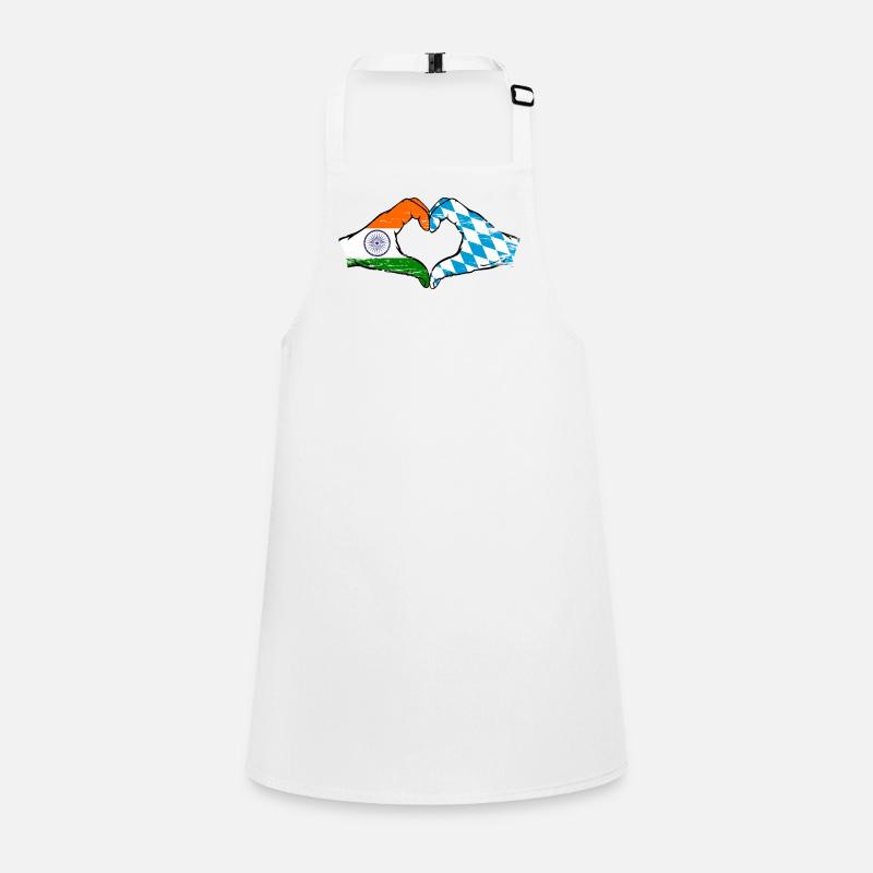 India Bavaria Flag Hands Heart Shape Used Children's Apron