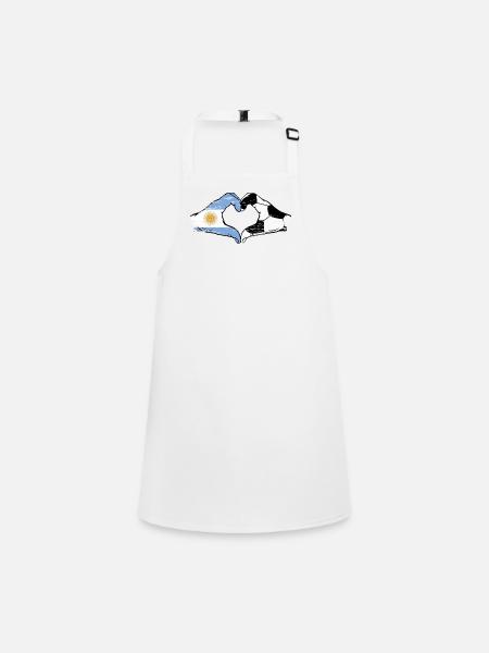 Argentine Football Drapeau Mains Coeur Forme utilisation - Tablier Enfant - blanc - Devant