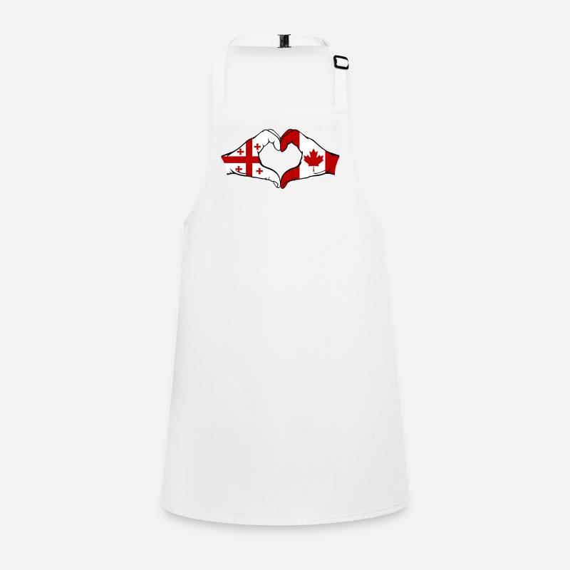 Géorgie Canada Drapeau Mains Coeur Forme Tablier Enfant