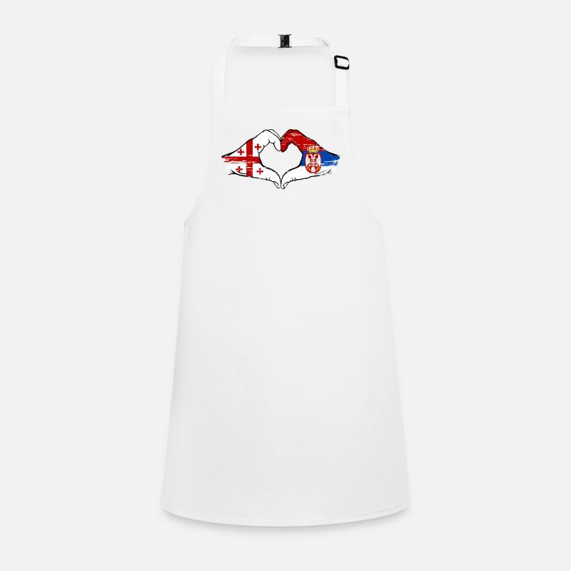 Géorgie Serbie drapeau mains forme de coeur utilisé Tablier Enfant