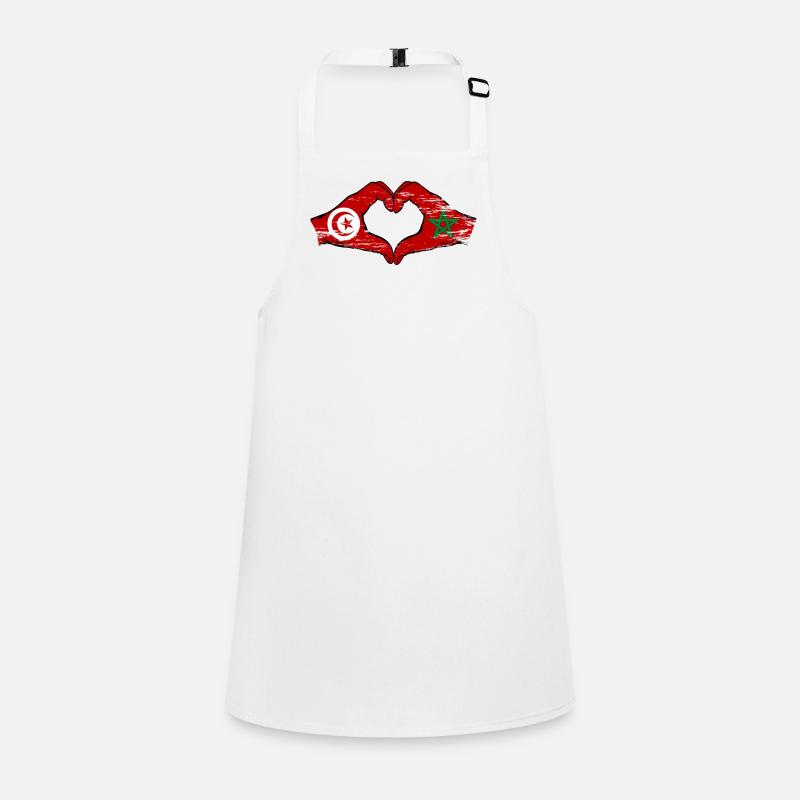 Tunisie Maroc Drapeau Mains Coeur Forme Utilisé Tablier Enfant