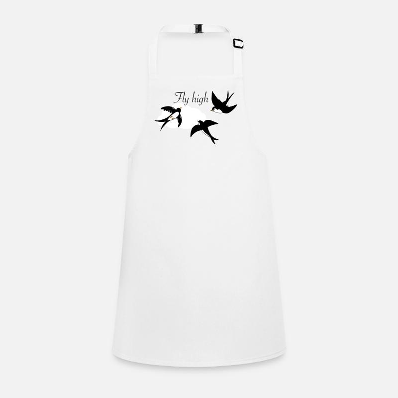 Stylish swallows in flight with cloud Children's Apron