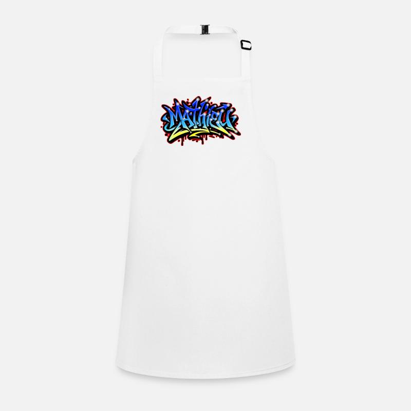 Mathieu Graffiti Printable Blue Yellow Children's Apron