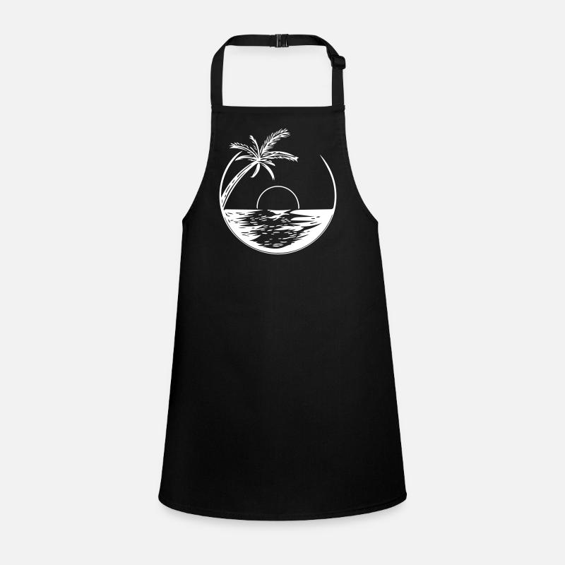 Sunset with palm tree - Vector Style Children's Apron