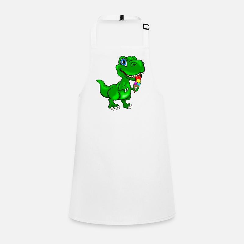 Dino with ice -Dinosaurs with ice - Children's Apron - white