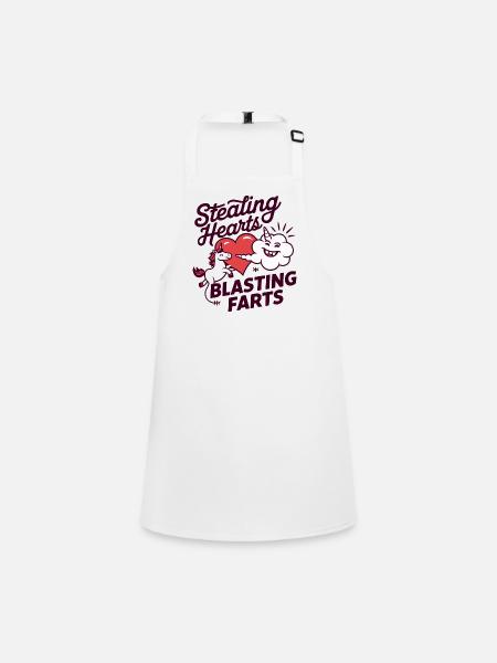 Stealing Hearts and Blasting Farts - Children's Apron - white - Front