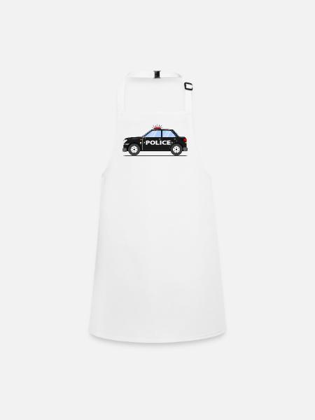 Police car in black Police - Children's Apron - white - Front