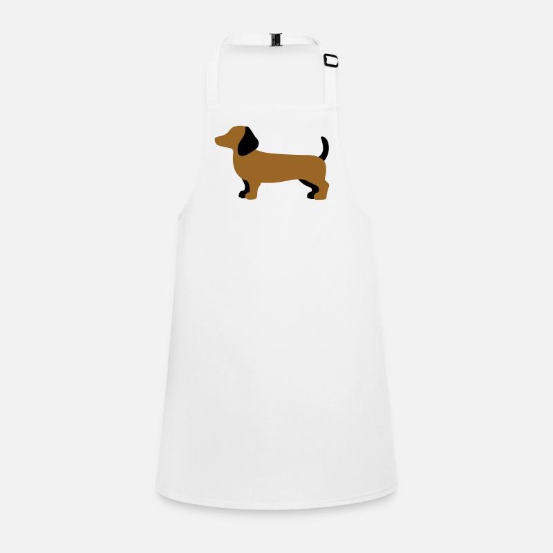 Dackel Silhouette – Minimalistisches Hundedesign Schürze für Kinder