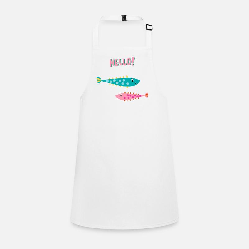 Drôle de poisson dire bonjour - Idée cadeau bébé Tablier Enfant