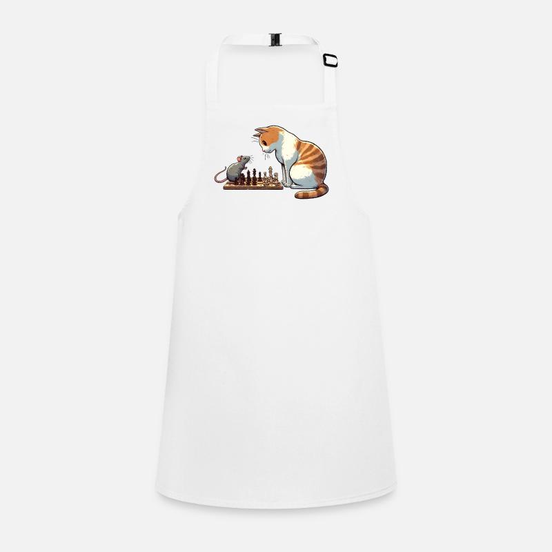 Playful Cats and Mouse Chess Illustration Children's Apron
