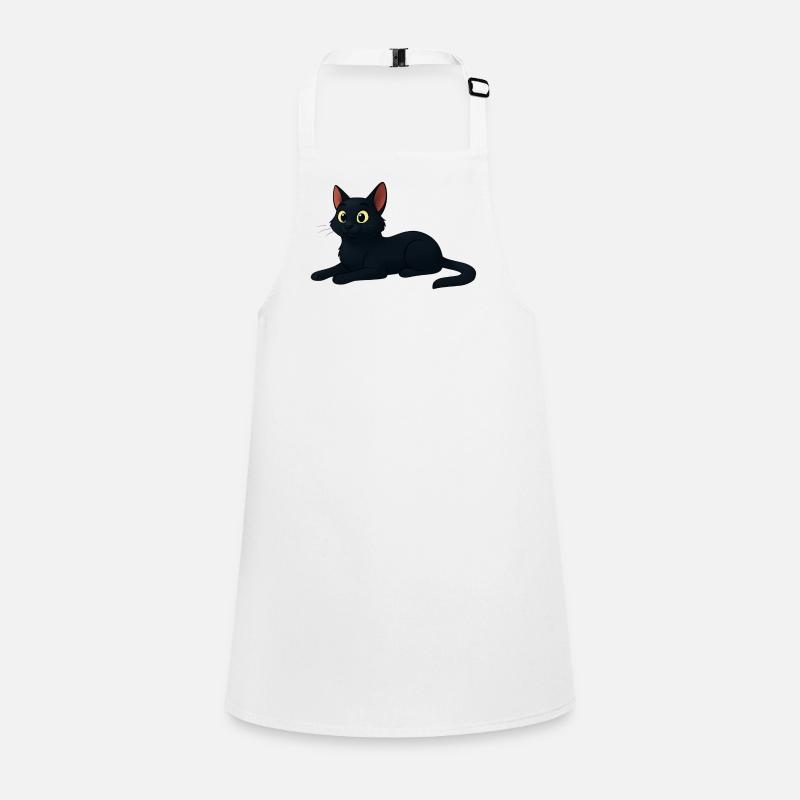 Chat noir cartoon élégant Tablier Enfant
