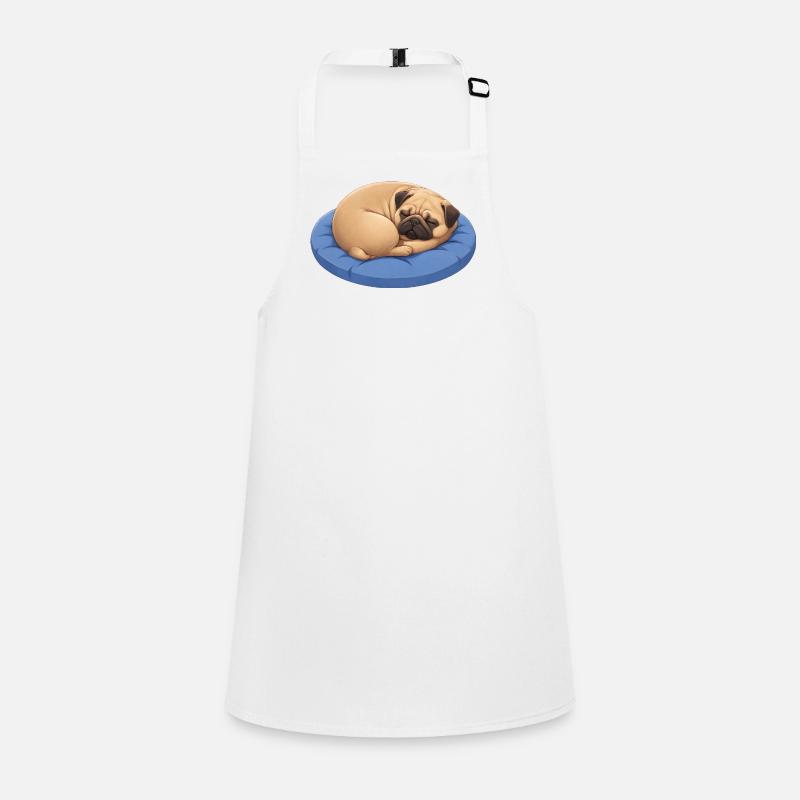Cute Pug Cartoon Dog Cuddling Resting Children's Apron