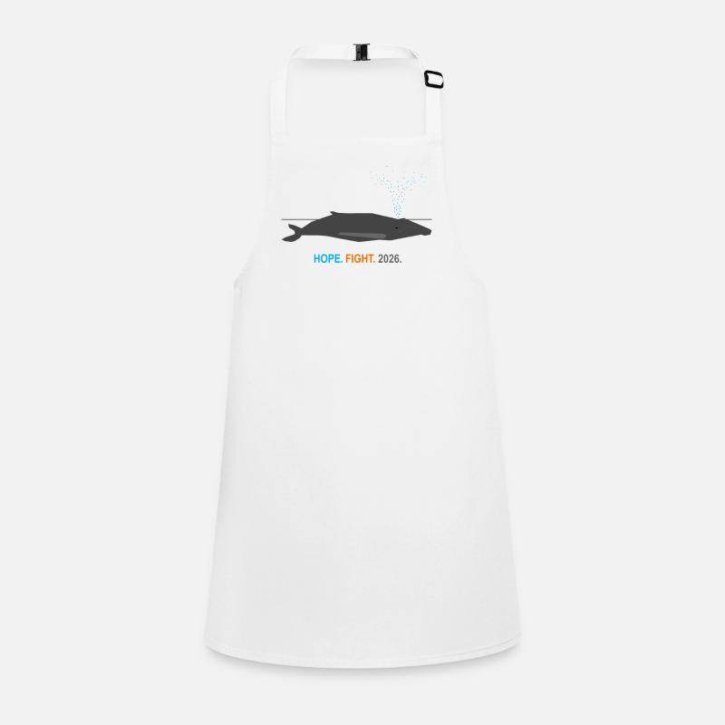 Minimalist Whale HOPE FIGHT 2026 Design Children's Apron