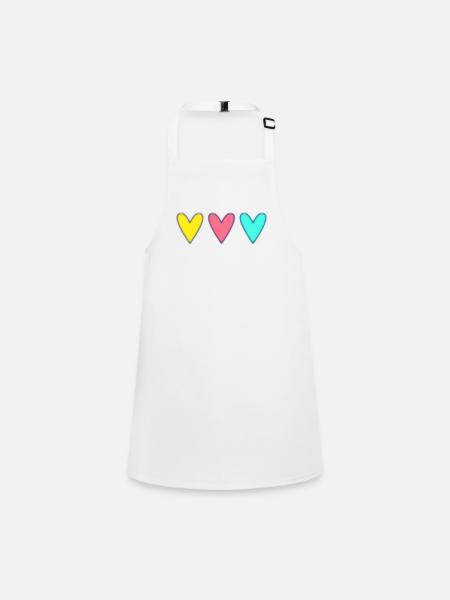 MOTHER's DAY. HAPPY MOTHER'S DAY. MOM. HEART - Children's Apron - white - Front