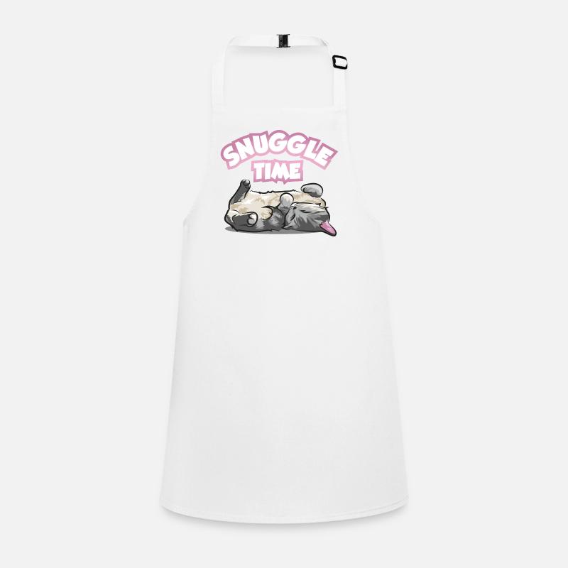 Cuddle time cat cute sleeping kitten pussy - Children's Apron - white