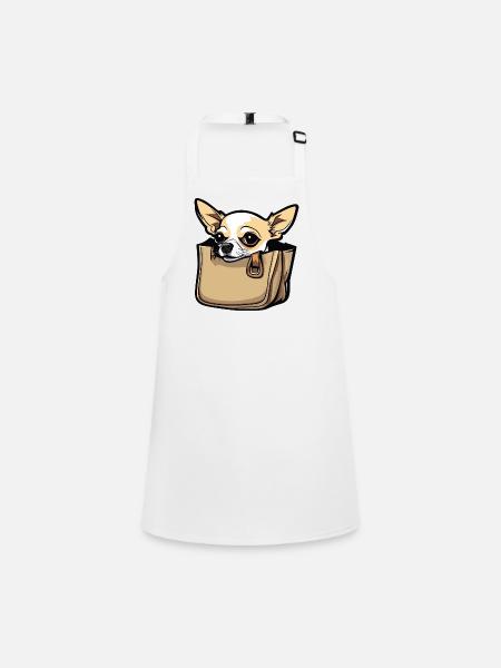 Chihuahua / petit chien / animal / minuscule / race - Tablier Enfant - blanc - Devant