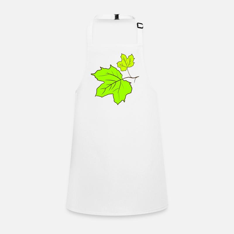 Maple Leaf / Maple Leaves Drawing. Yellow, green. Children's Apron