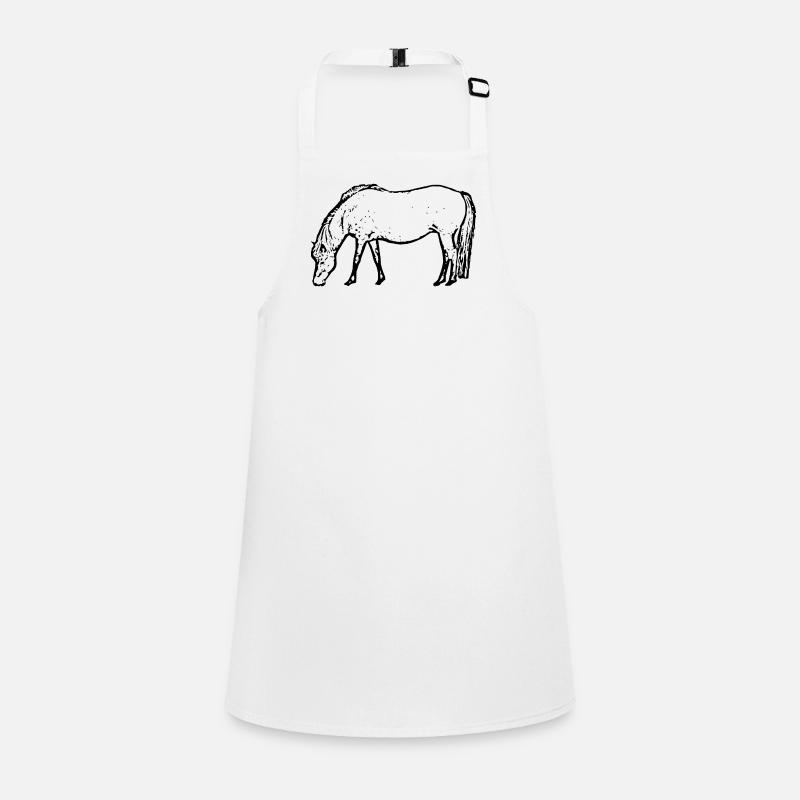 Pferd schwarz Schürze für Kinder