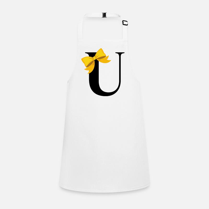 Letter u yellow bow Children's Apron