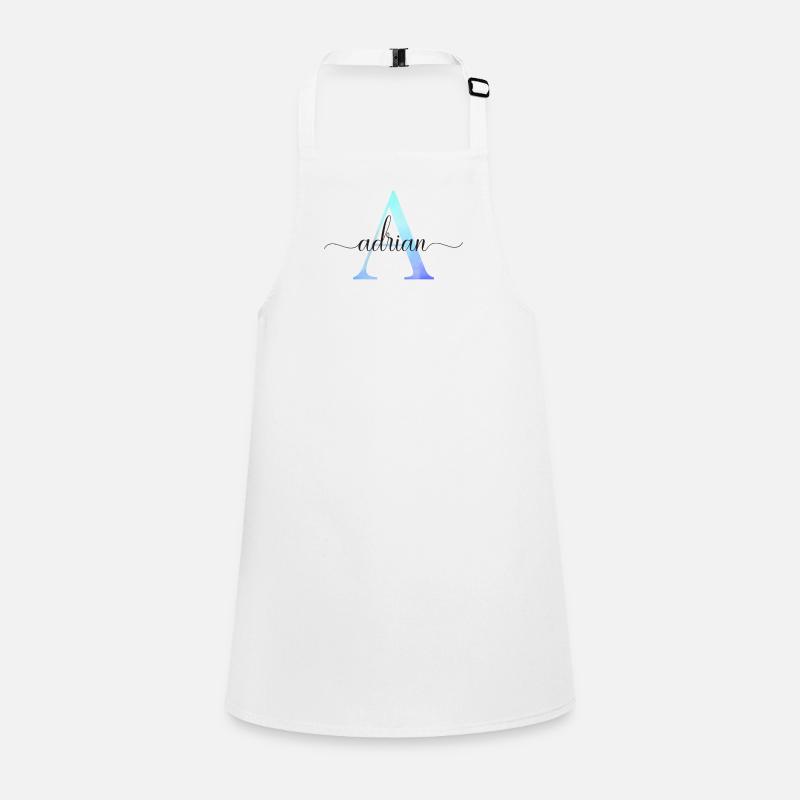 A| Monogram | Name | Adrian | Watercolor Children's Apron