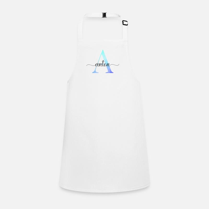 A| Monogram | Name | Anton | Watercolor Children's Apron