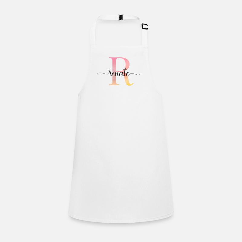 R | Monogram | Name | Renate |Watercolor Children's Apron