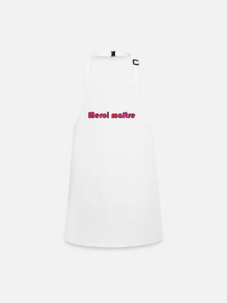 MAÎTRE. MERCI. MERCI MAÎTRE. MAITRE. CADEAU MAÎTRE - Tablier Enfant - blanc - Devant