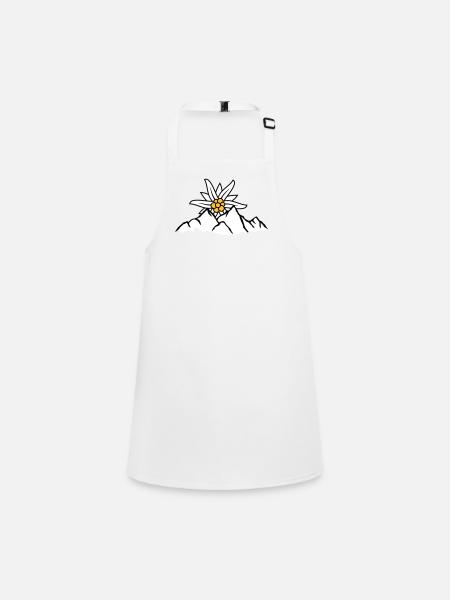 Fleur de montagne du soleil Edelweiss - Tablier Enfant - blanc - Devant