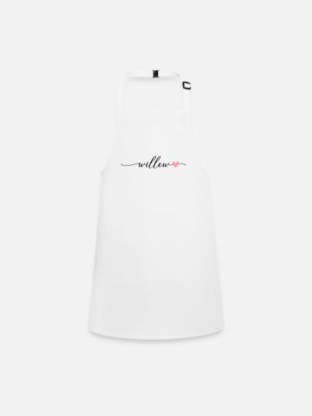 Saule Nom Prénom Calligraphie Script - Tablier Enfant - blanc - Devant