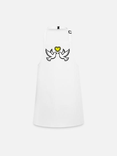Mariage Colombe Couple Couple Coeur - Tablier Enfant - blanc - Devant