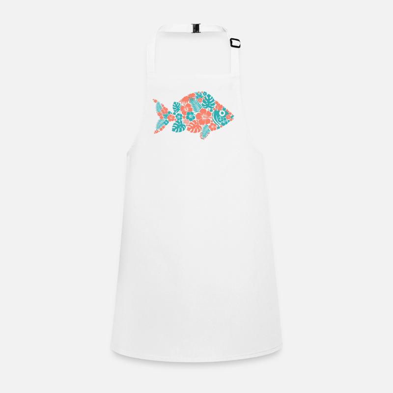 Tropical Flower Fish Silhouette Children's Apron
