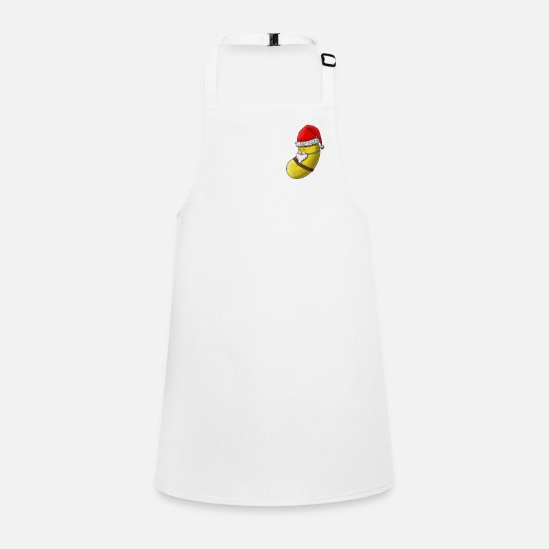 Yellow SantaBean with Face - Children's Apron - white