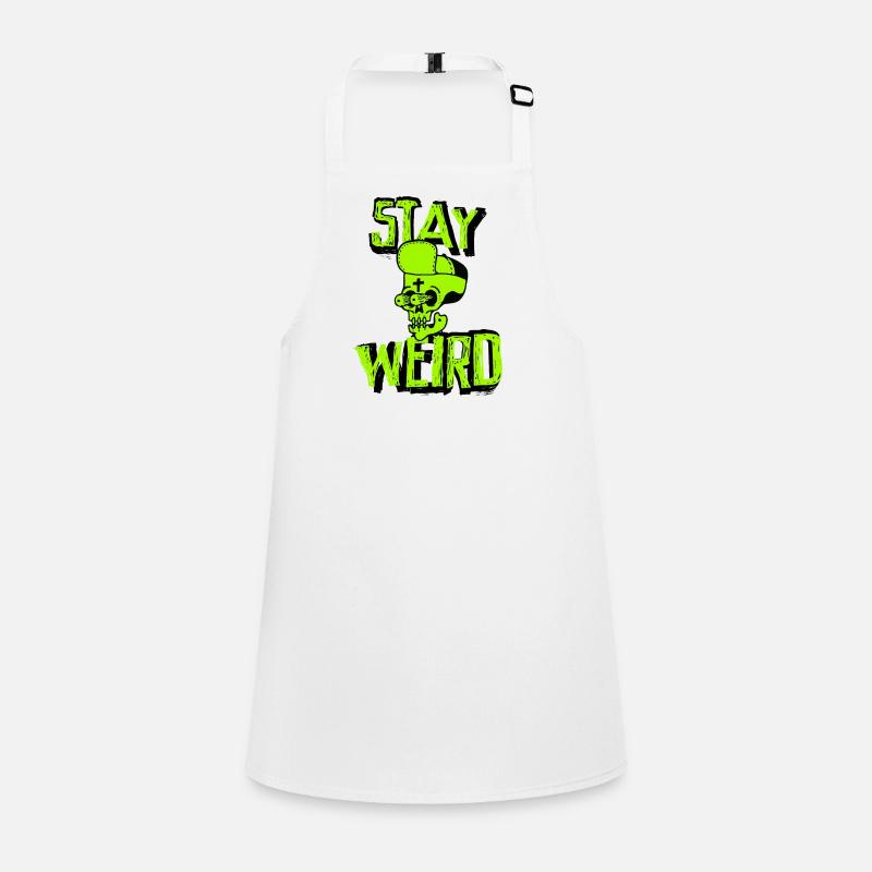 Restez étrange Crazy Gangster Skull Skull Freak - Tablier Enfant - blanc