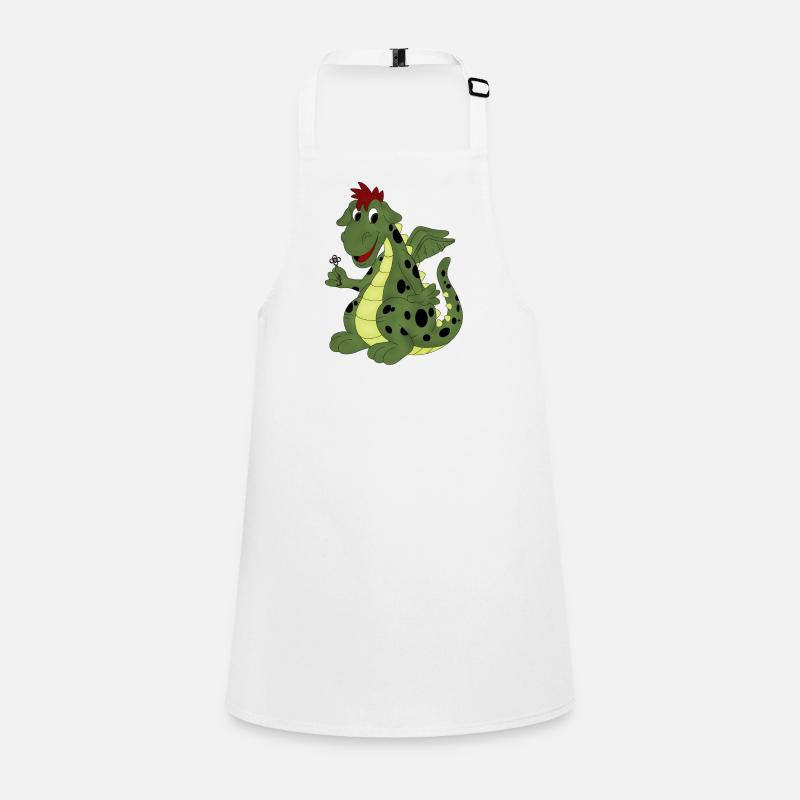 Googly green dragon Children's Apron