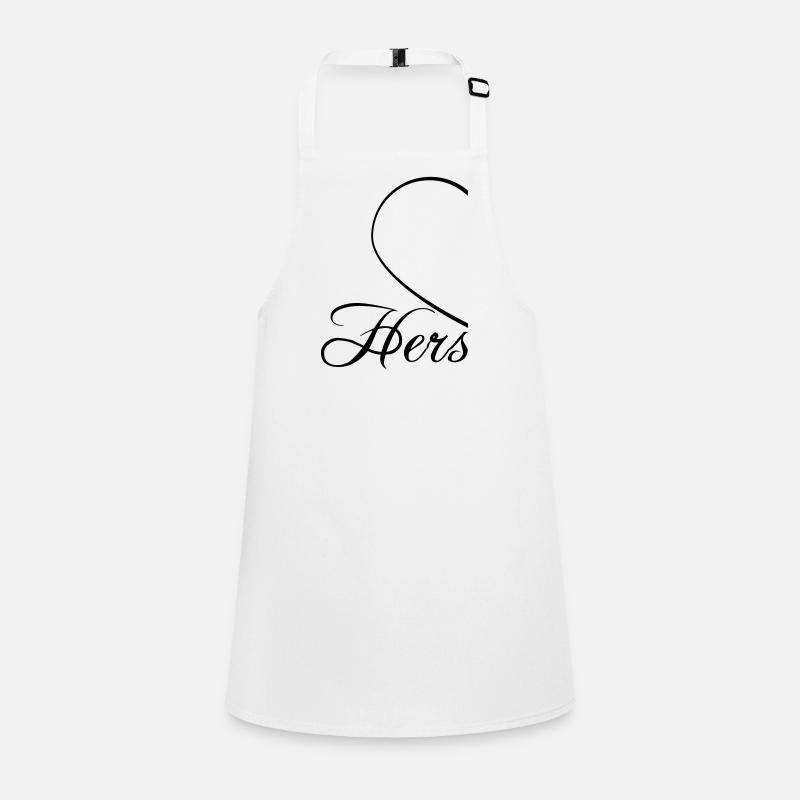 Hers her man halved husband half a heart Children's Apron