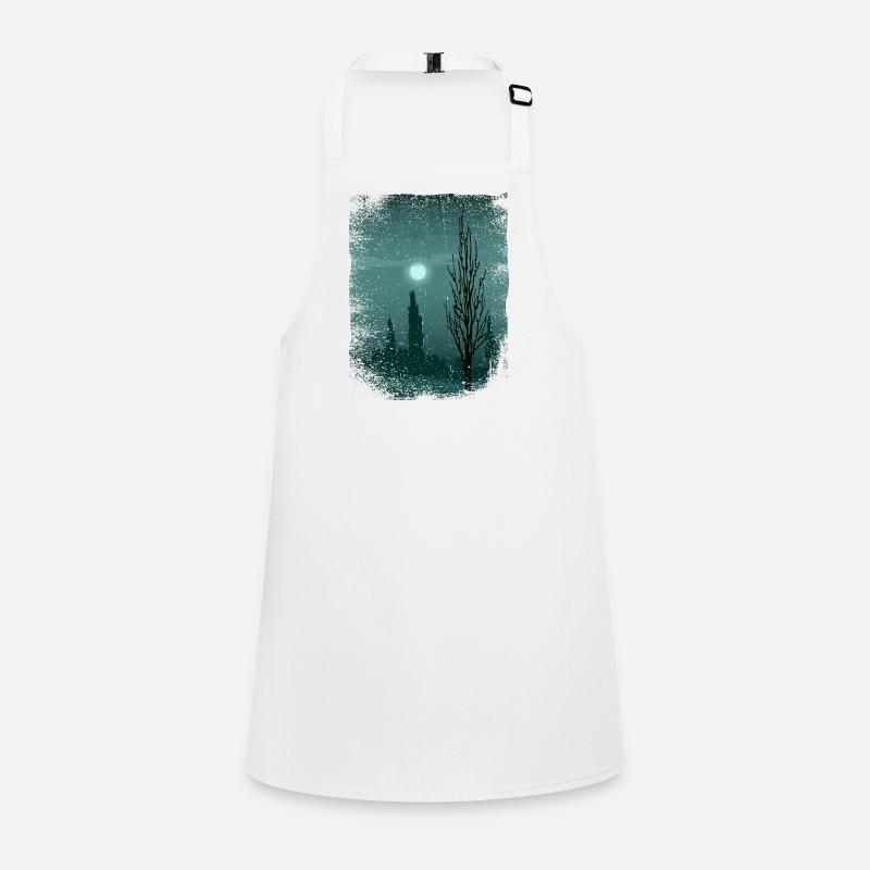 Moon shimmers on trees Children's Apron