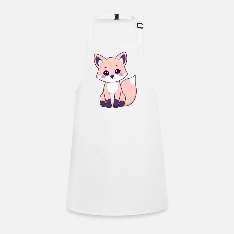 Curious Ginger Tabby Fox with Striking Pink Cheeks Children's Apron