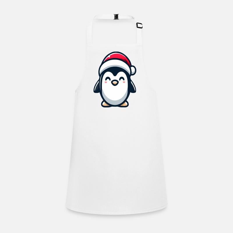 Pinguin mit Weihnachtsmütze Schürze für Kinder