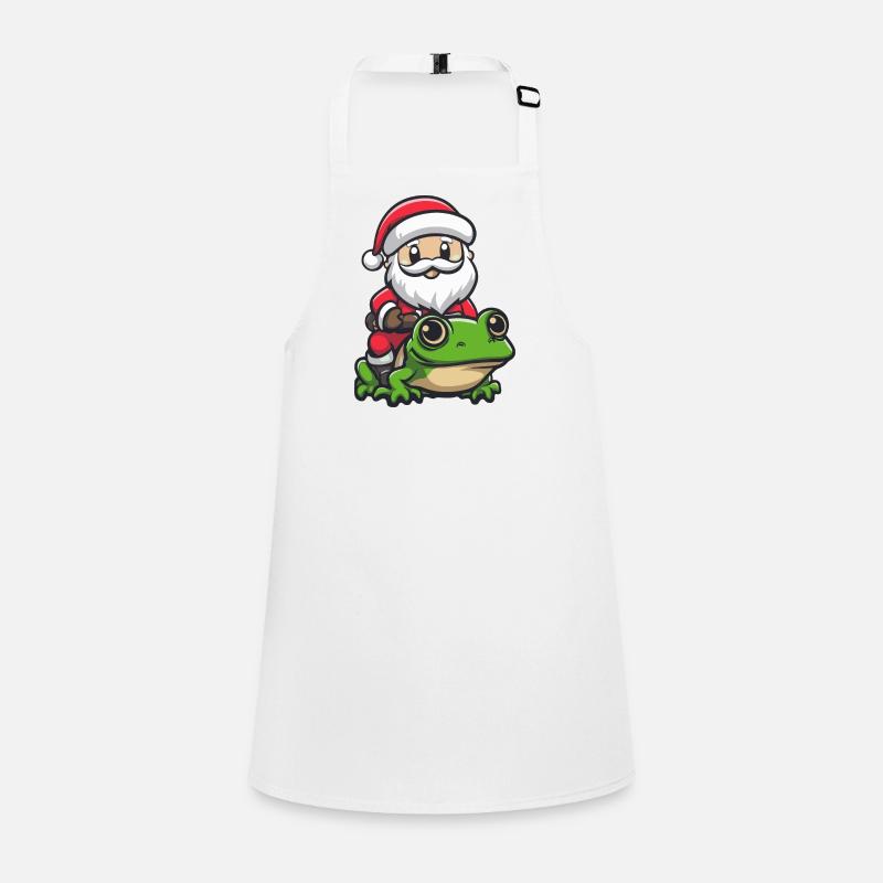 Frosch Weihnachtsmann Cartoon Schürze für Kinder