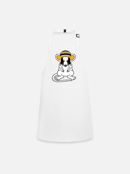 Souris Raggae Jamaica Chapeau Rasta Lure Chill Hat - Tablier Enfant - blanc - Devant