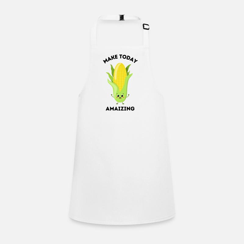 Cute Pun Corn Cartoon “Make Today Amaizing” Children's Apron