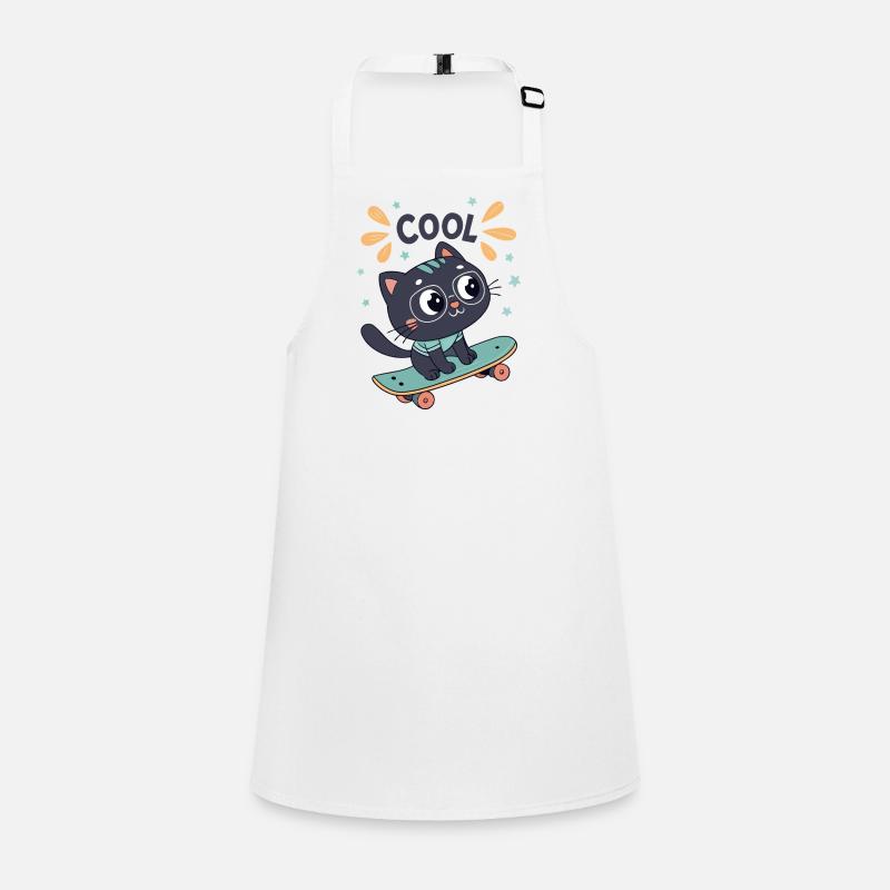 Chic skater cat on board Children's Apron