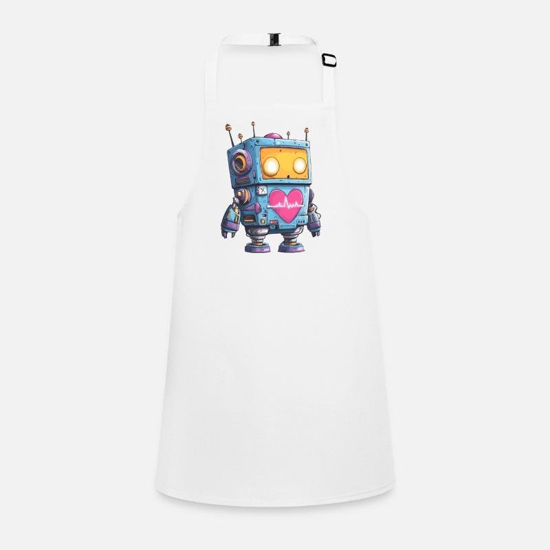 Heart Robot Neon Heart Beat Children's Apron