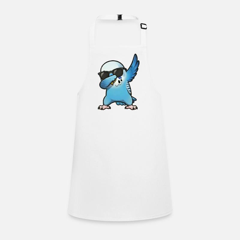 Dabbing Budgie Blue Children's Apron