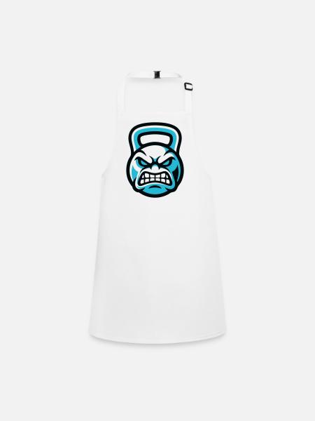 Graphique du Diable avec kettlebell - Tablier Enfant - blanc - Devant