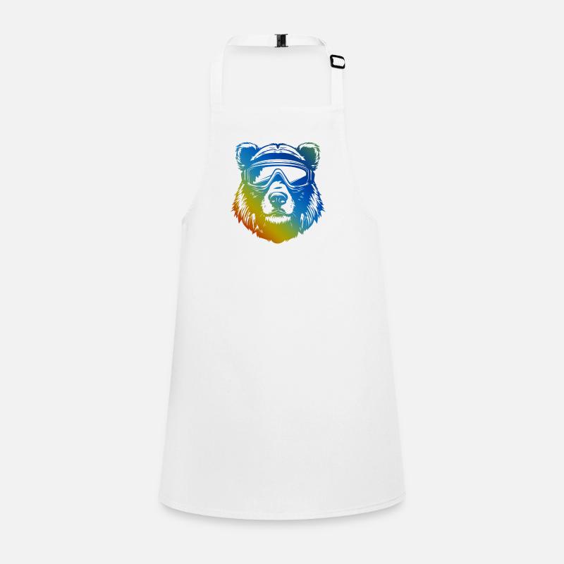 Bear Snowboard Ski Goggles Colorful Children's Apron