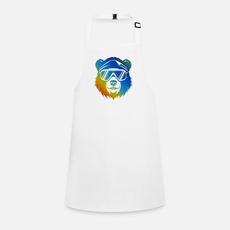 Ski Bear Snowboarder Colorful Children's Apron