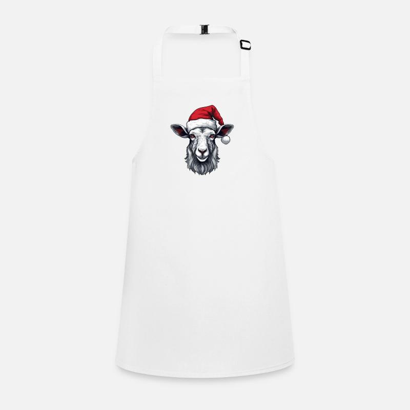 Goat Head Christmas Portrait Children's Apron