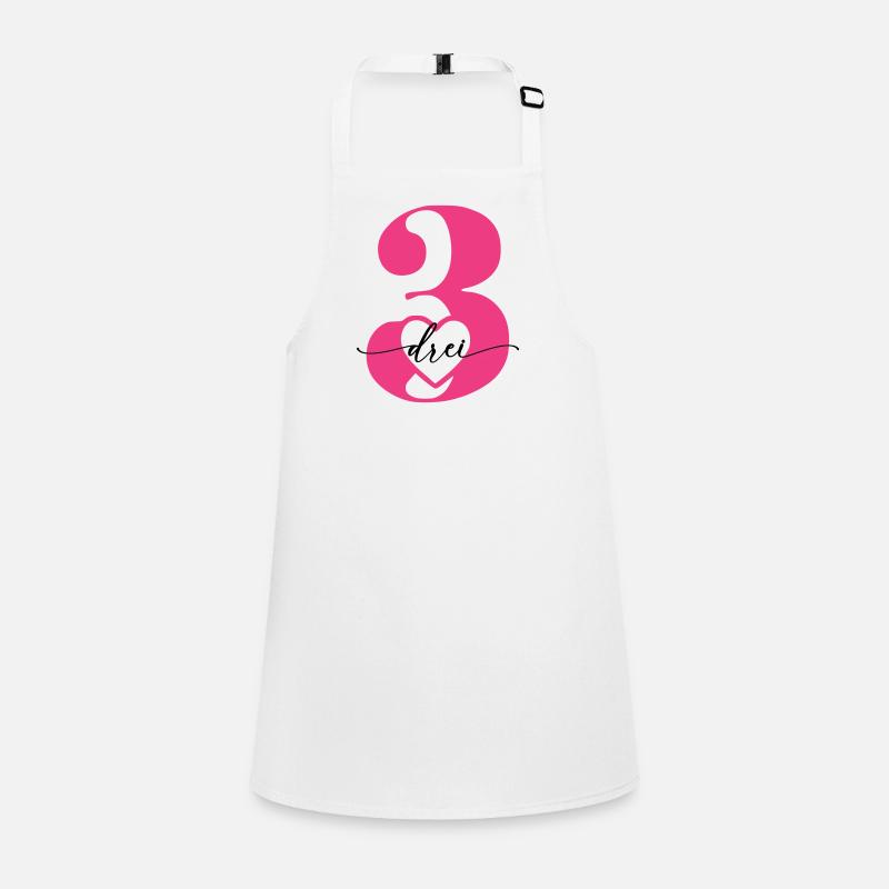 Digit Three 3 with Heart Children's Apron