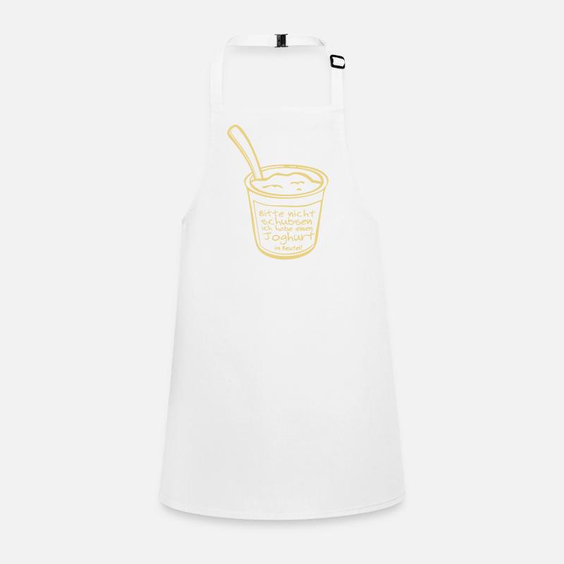 Bitte nicht schubsen ich habe Joghurt im Beutel Schürze für Kinder